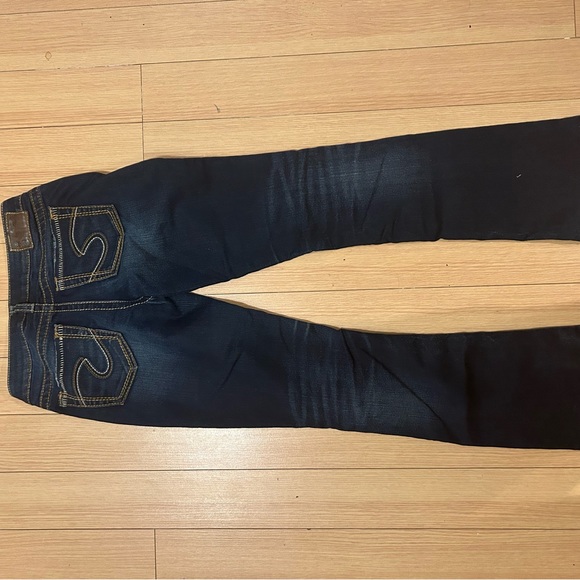 Authentic Y2K, silver Aiko boot cut, dark wash, low rise jeans - Picture 3 of 6